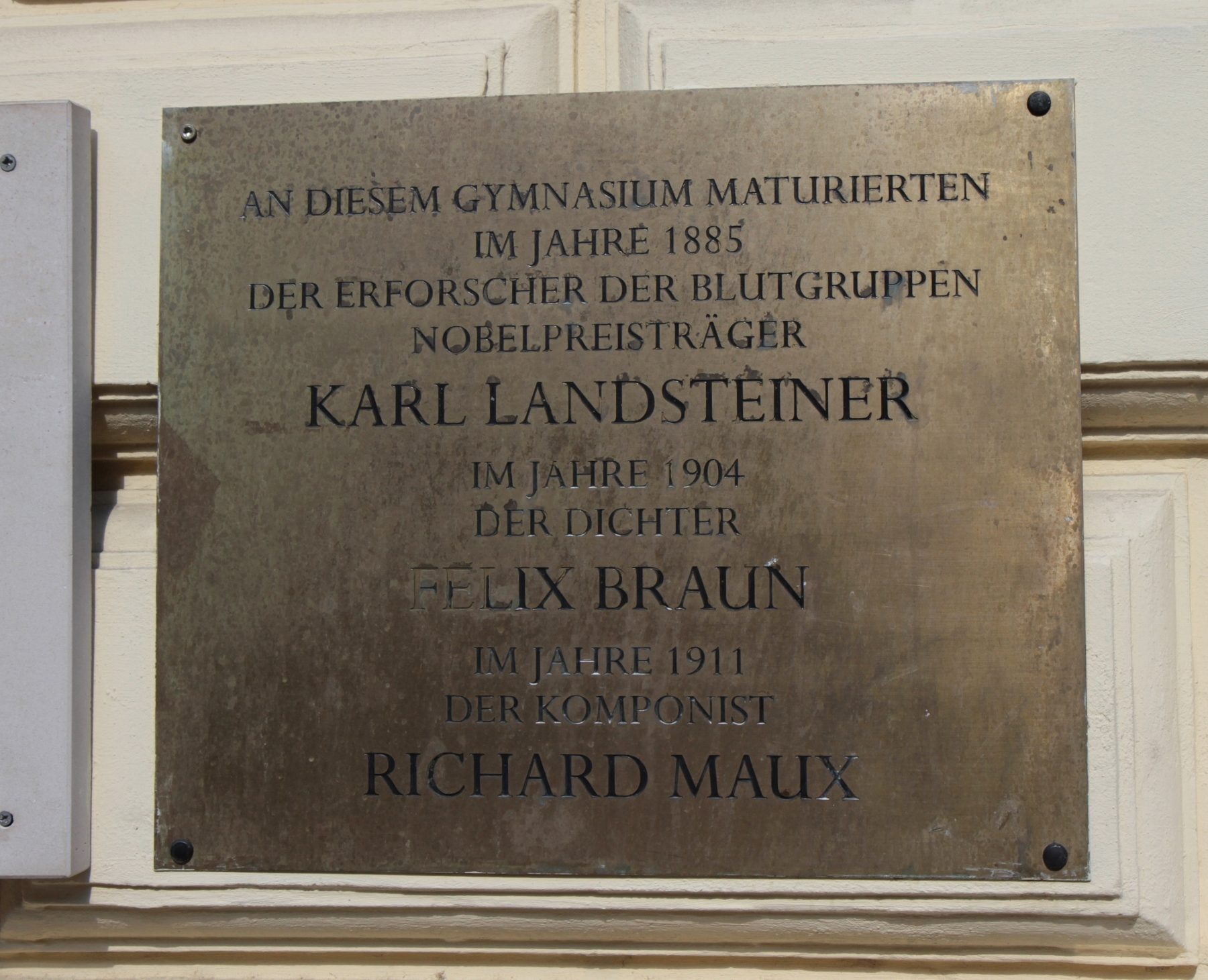 Karl Landsteiner's memorial tablet, Vienna - 03.jpg